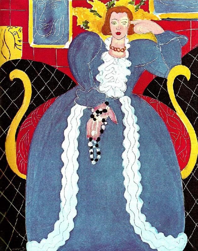 Henri Matisse kvinna i blatt china oil painting image